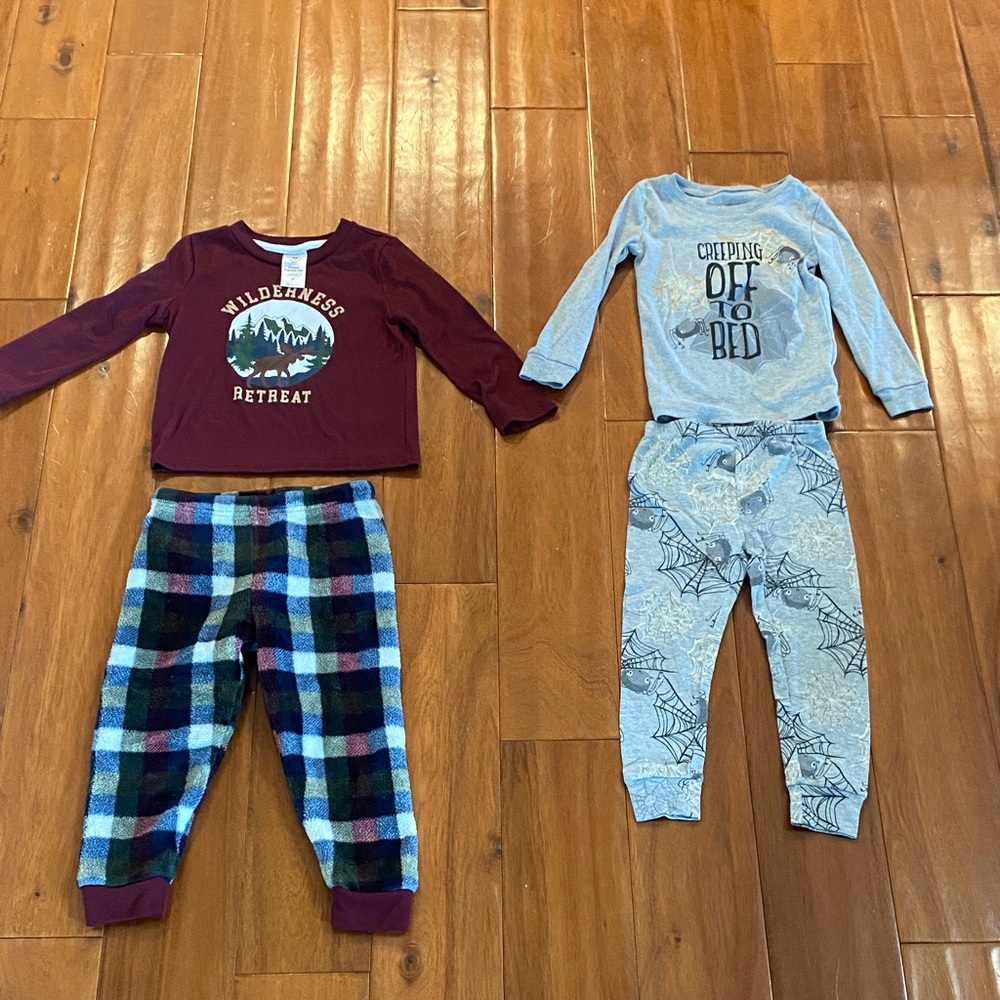 Two Pajama Sets - Long Sleeve Top & Pants